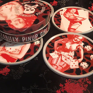 Rockabilly Pin-Up Girls Coasters Set - Lisa Lassi