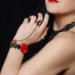 Load image into Gallery viewer, Rose And Lace Bracelet Ring Combo - Lisa Lassi
