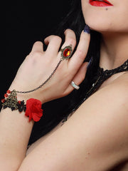 Load image into Gallery viewer, Rose And Lace Bracelet Ring Combo - Lisa Lassi
