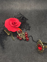 Load image into Gallery viewer, Rose And Lace Bracelet Ring Combo - Lisa Lassi
