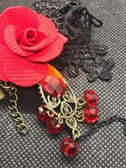 Load image into Gallery viewer, Rose And Lace Bracelet Ring Combo - Lisa Lassi
