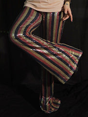 Load image into Gallery viewer, Striped Sequin Flares
