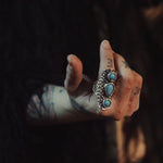 Load image into Gallery viewer, Three Stone Turquoise Adjustable Ring
