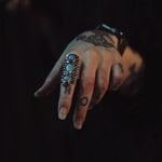 Load image into Gallery viewer, Three Stone Turquoise Adjustable Ring
