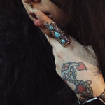 Load image into Gallery viewer, Three Stone Turquoise Adjustable Ring
