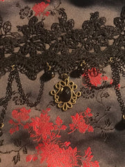 Load image into Gallery viewer, Victorian Style Dangle Lace Choker - Lisa Lassi
