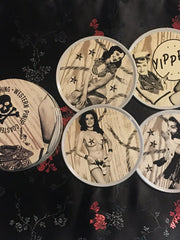 Load image into Gallery viewer, Western Pin-Up Girls Coasters Set - Lisa Lassi
