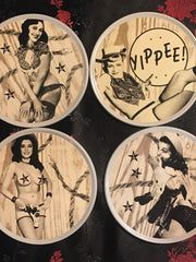 Load image into Gallery viewer, Western Pin-Up Girls Coasters Set - Lisa Lassi
