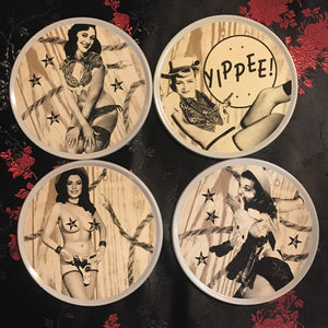 Western Pin-Up Girls Coasters Set - Lisa Lassi