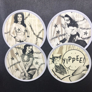 Western Pin-Up Girls Coasters Set - Lisa Lassi