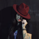 Load image into Gallery viewer, Burgundy Western Hat
