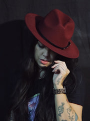 Load image into Gallery viewer, Burgundy Western Hat
