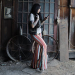 Load image into Gallery viewer, Red Stripe Flares with White Fringe
