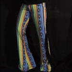 Load image into Gallery viewer, Yellow &amp; Blue Flares with Black Fringe
