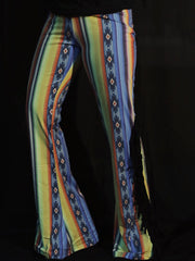 Load image into Gallery viewer, Yellow &amp; Blue Flares with Black Fringe
