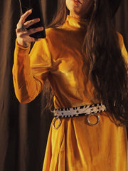 Load image into Gallery viewer, Mustard Velvet GoGo Dress
