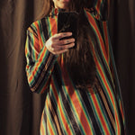 Load image into Gallery viewer, Rainbow Serape Velvet GoGo Dress
