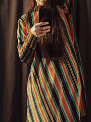 Load image into Gallery viewer, Rainbow Serape Velvet GoGo Dress
