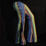 Load image into Gallery viewer, Yellow &amp; Blue Flares with Black Fringe
