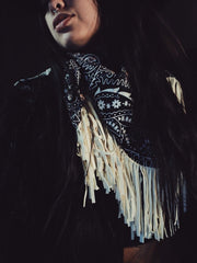 Load image into Gallery viewer, Bleached Bandana Wild Rag with Fringe - Lisa Lassi
