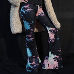 Load image into Gallery viewer, Black Tie-Dye Flare Pants
