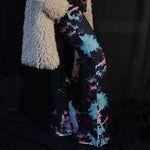 Load image into Gallery viewer, Black Tie-Dye Flare Pants
