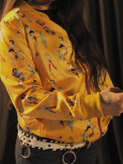 Load image into Gallery viewer, Pinup Cowgirl Bomber Jacket
