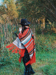 Load image into Gallery viewer, Cow Skull Ruana Wrap - Lisa Lassi
