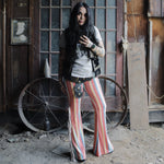 Load image into Gallery viewer, Red Stripe Flares with White Fringe
