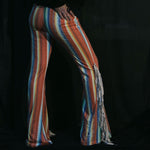 Load image into Gallery viewer, Red Stripe Flares with White Fringe
