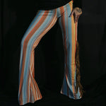 Load image into Gallery viewer, Blue &amp; Orange Flares with Tan Fringe
