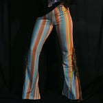 Load image into Gallery viewer, Blue &amp; Orange Flares with Tan Fringe
