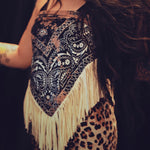 Load image into Gallery viewer, Bleached Bandana Wild Rag with Fringe
