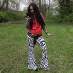 Load image into Gallery viewer, Zebra Print Flare Pants
