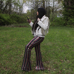 Load image into Gallery viewer, Striped Sequin Flares
