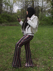 Load image into Gallery viewer, Striped Sequin Flares
