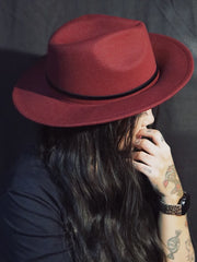 Load image into Gallery viewer, Burgundy Western Hat
