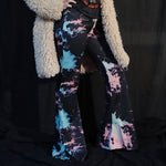 Load image into Gallery viewer, Black Tie-Dye Flare Pants
