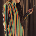 Load image into Gallery viewer, Rainbow Serape Velvet GoGo Dress
