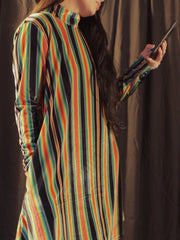 Load image into Gallery viewer, Rainbow Serape Velvet GoGo Dress
