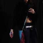 Load image into Gallery viewer, Faux Alligator Purse with Pink Fringe - Lisa Lassi
