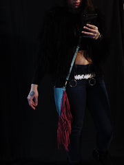 Load image into Gallery viewer, Faux Alligator Purse with Pink Fringe - Lisa Lassi
