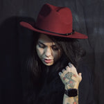 Load image into Gallery viewer, Burgundy Western Hat

