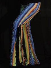 Load image into Gallery viewer, Yellow &amp; Blue Flares with Black Fringe
