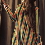 Load image into Gallery viewer, Rainbow Serape Velvet GoGo Dress
