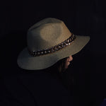Load image into Gallery viewer, Floppy Straw Hat with Gold Chain
