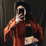 Load image into Gallery viewer, Faux Suede Rusty Fringe Jacket - Lisa Lassi
