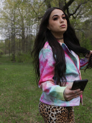 Load image into Gallery viewer, Tye-Dye Liquid Moto Jacket
