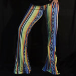 Load image into Gallery viewer, Yellow &amp; Blue Flares with Black Fringe
