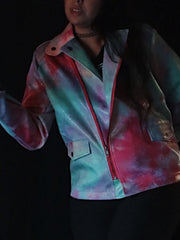 Load image into Gallery viewer, Tye-Dye Liquid Moto Jacket
